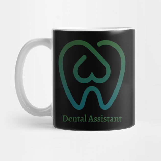 dental assistant tooth heart gradient ombre green blue fade appreciation by DesignIndex
